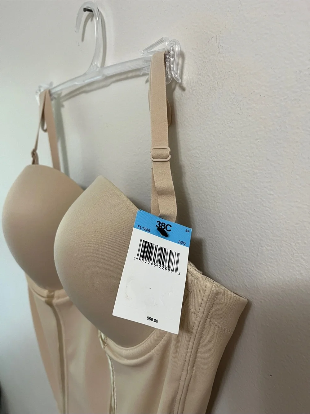 Maidenform Nude Beige Longline Shaping Bodysuit Built in Bra Body Shaper 36C NWT